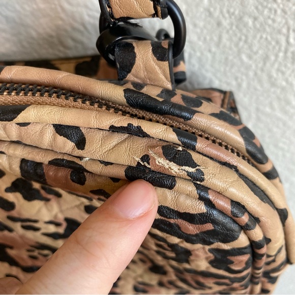 Steve Madden Brown Black Animal Print Crossbody Purse - Picture 8 of 13